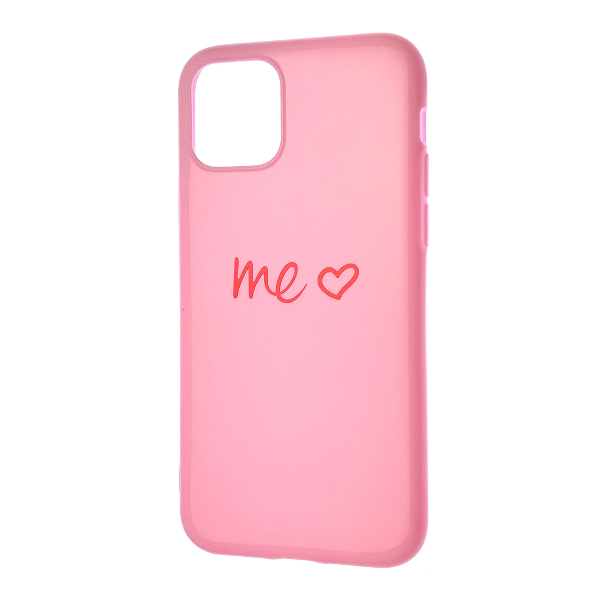 Чехол накладка для APPLE iPhone 11 Pro, силикон, глянцевый, рисунок Me love, цвет розовый.