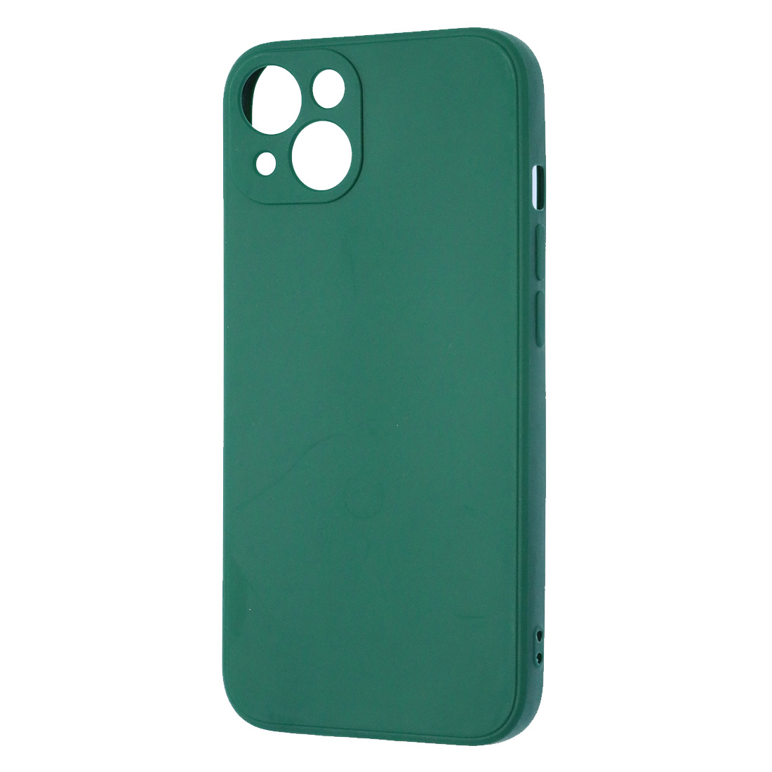 Чехол накладка для APPLE iPhone 13, силикон, бархат, цвет темно зеленый
