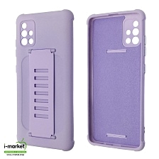 Чехол накладка LADDER NANO для SAMSUNG Galaxy A51 (SM-A515), M40s (SM-405), силикон, держатель, цвет сиреневый