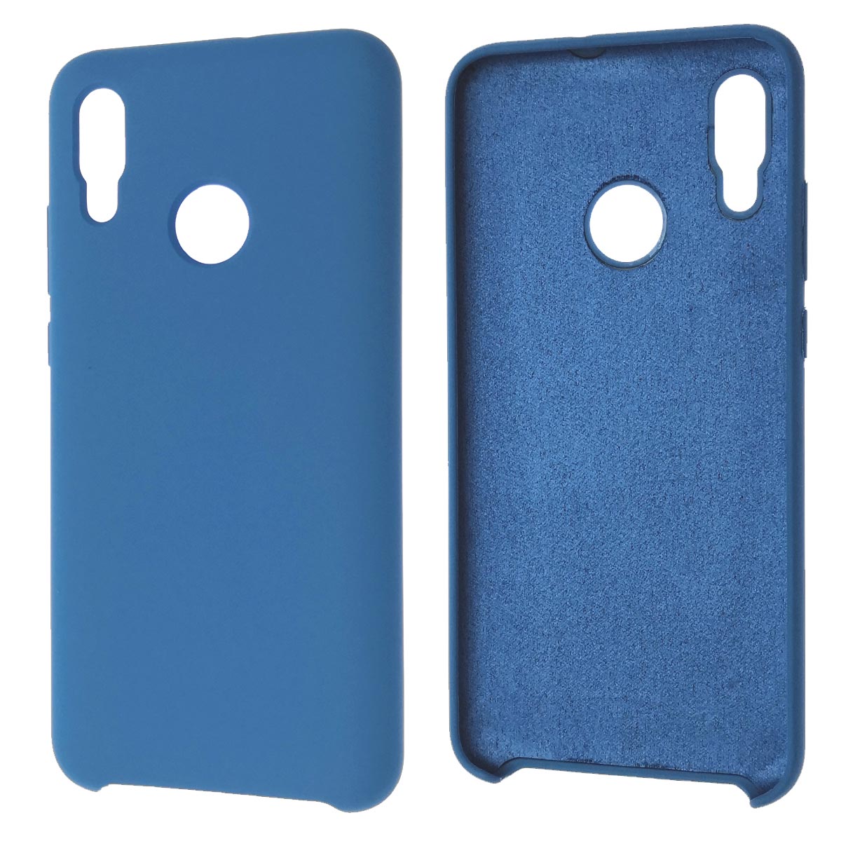 Чехол накладка Silicon Cover для HUAWEI P Smart 2019, Honor 10 Lite 2019, силикон, бархат, цвет синий. Чехол накладка Silicon Cover для HUAWEI P Smart 2019, Honor 10 Lite 2019, силикон, бархат, цвет синий.
