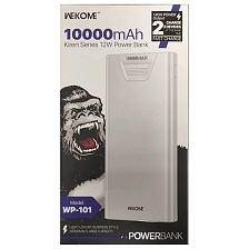 Внешний портативный аккумулятор, WEKOME Kiren Series WP-101, 10000 mAh, цвет белый