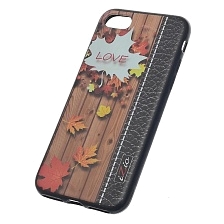 Чехол накладка IZIO для APPLE iPhone 7, iPhone 8, силикон, рисунок кленовые листья