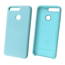 Чехол накладка для HUAWEI HONOR 7A PRO, HONOR 7C, Y6 2018, Y6 PRIME, силикон, бархат, цвет бирюзовый.