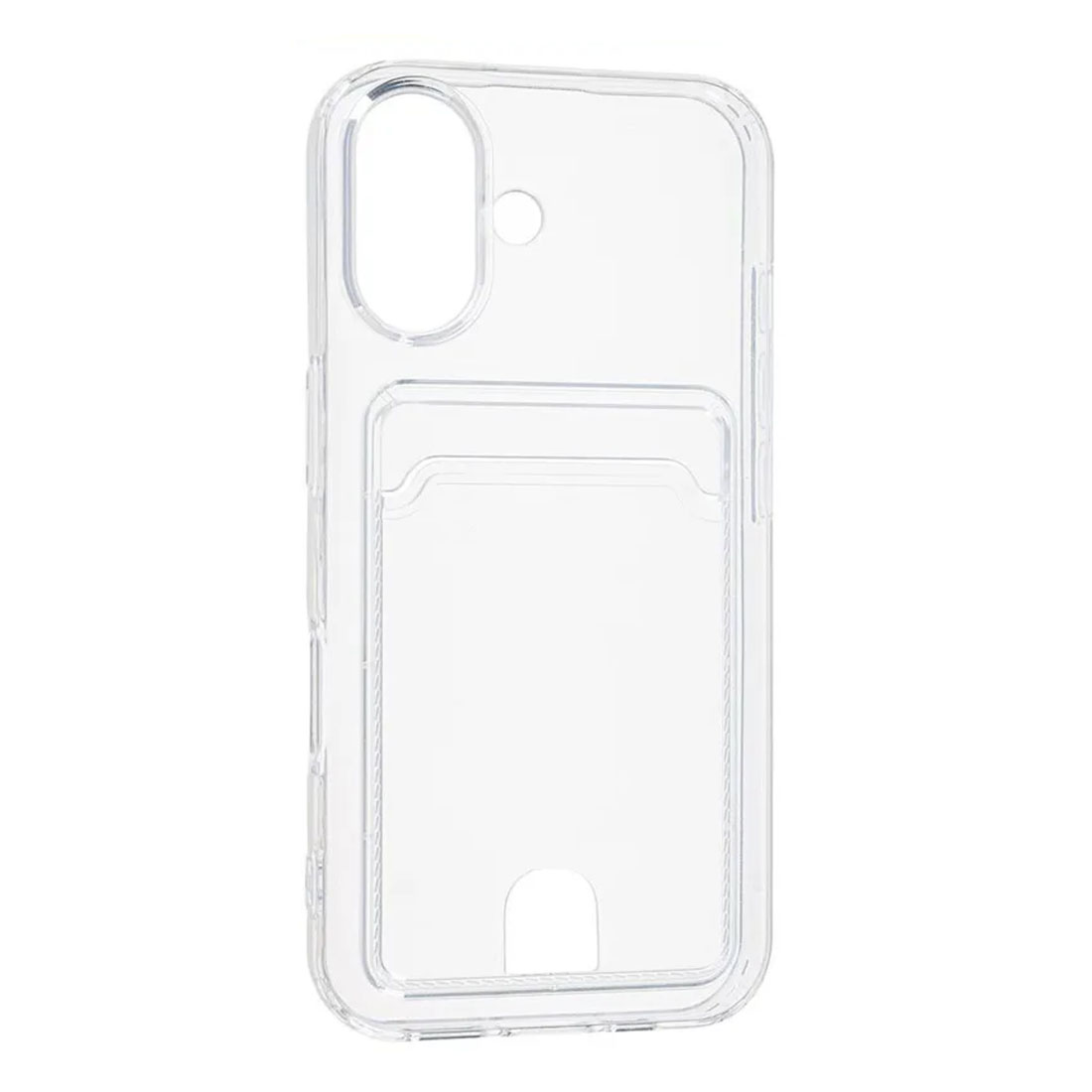 Чехол накладка CARD CASE для APPLE iPhone 16 (6.1"), силикон, отдел для карт, прозрачный
