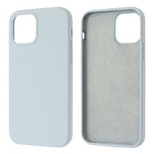 Чехол накладка Silicon Case для APPLE iPhone 12, iPhone 12 Pro, силикон, бархат, цвет светло голубой