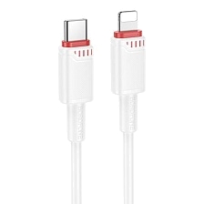 Кабель BOROFONE BX110 Beneficio USB Type C на Lightning 8 pin, 27W, длина 1 метр, цвет белый