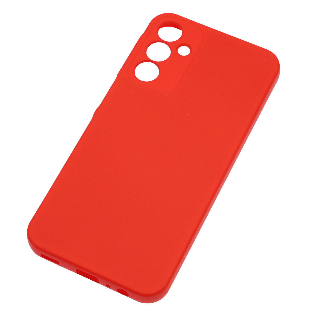 Чехол накладка Silicon Cover для SAMSUNG Galaxy A15, защита камеры, силикон, бархат, цвет красный