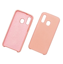 Чехол накладка Silicon Cover для SAMSUNG Galaxy A40 (SM-A405), силикон, бархат, цвет светло розовый.