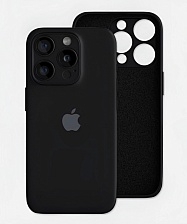 Чехол-накладка Silicone Case для Apple iPhone 17 Pro Max, L-ogo, защита камеры, бархатная подложка, цвет черный