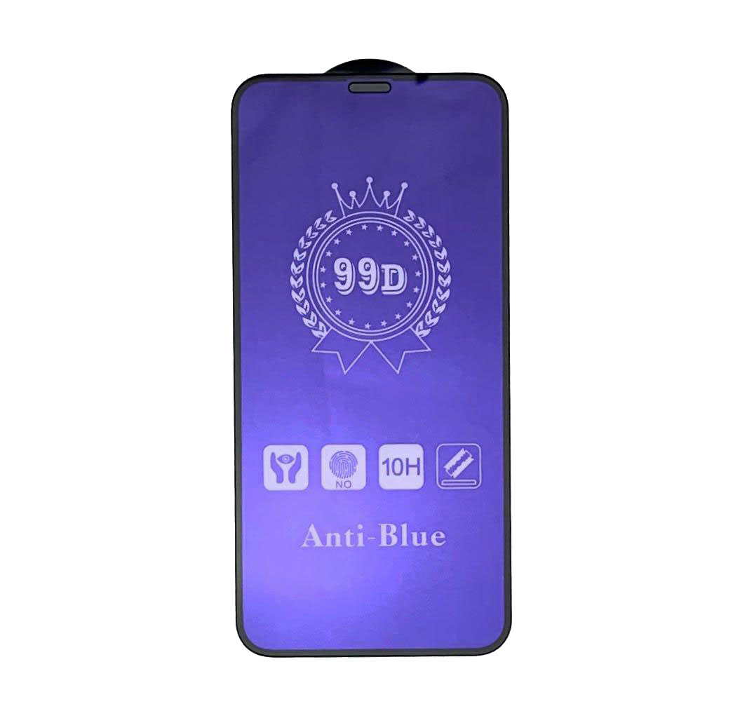 Защитное стекло "99D" для APPLE iPhone X/XS (5.8") анти-бликовое Anti-Blue, цвет окантовки чёрный.