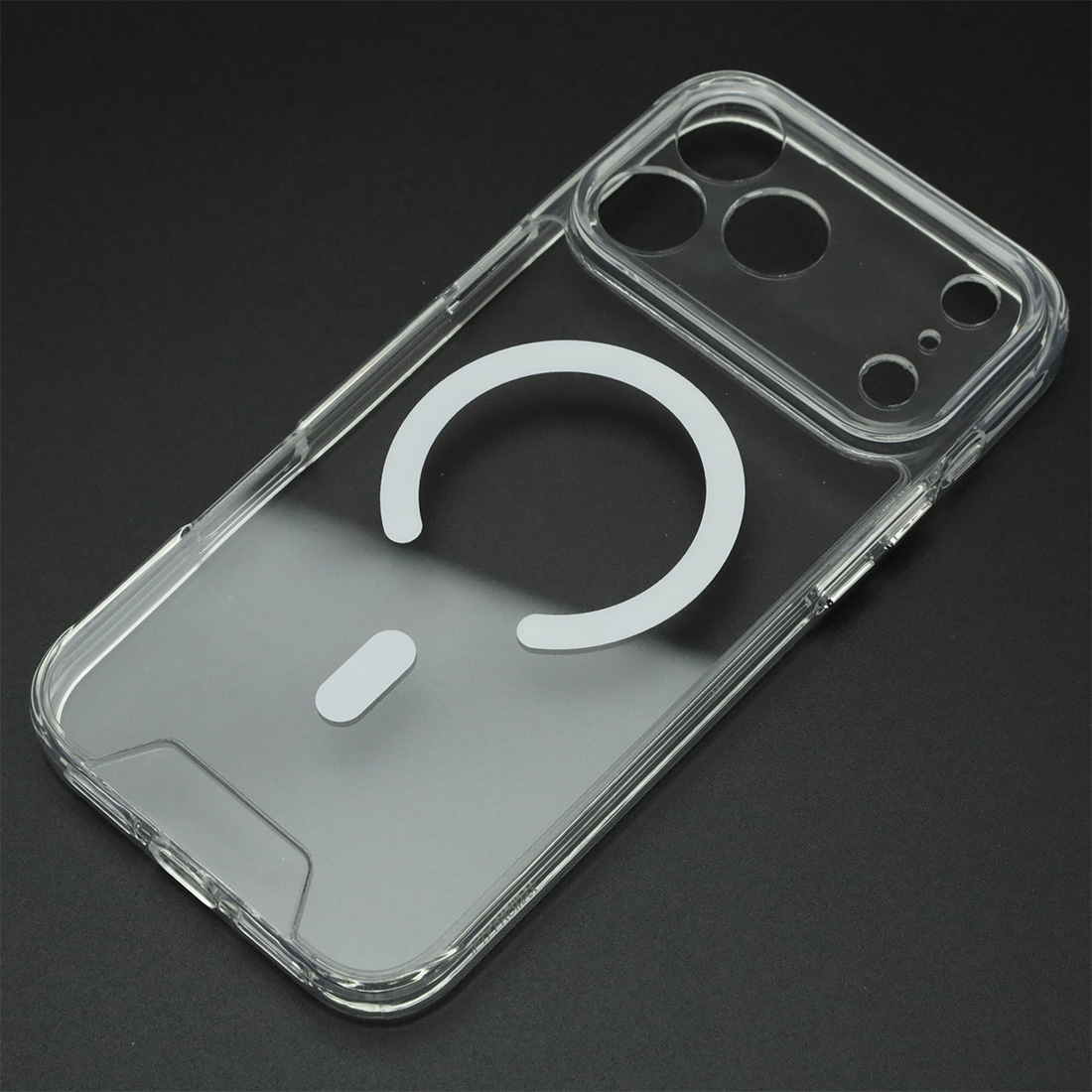 Чехол накладка SPACE для APPLE iPhone 17 Pro Max, Magsafe, защита камеры, пластик, силикон, прозрачный