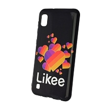 Чехол накладка для SAMSUNG Galaxy A10 (SM-A105), M10 (SM-M105), силикон, рисунок Likee Black.