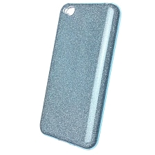 Чехол накладка Shine для XIAOMI Redmi GO, силикон, блестки, цвет голубой