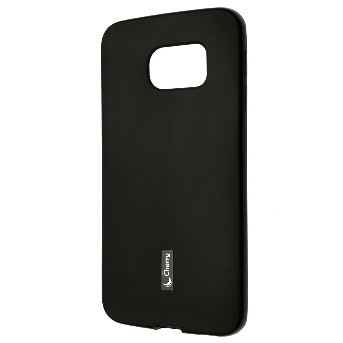 Чехол накладка Cherry для SAMSUNG Galaxy S6 Edge, силикон, цвет черный.