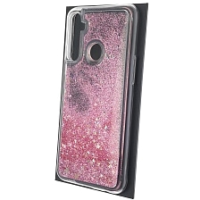 Чехол накладка для Realme C3, силикон, переливашка, блестки, цвет розовый