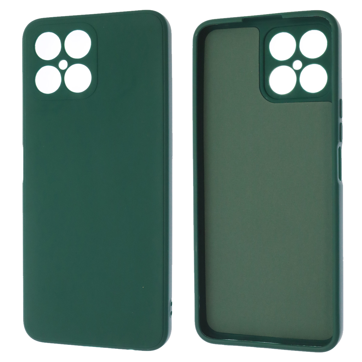 Чехол накладка для HUAWEI Honor X8, силикон, бархат, цвет темно зеленый