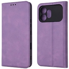 Чехол книжка для Honor 600, защита камеры, экокожа, силикон, бархатная подложка, визитница, цвет сиреневый