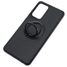 Чехол накладка iFace для SAMSUNG Galaxy A52 (SM-A525), силикон, кольцо держатель, цвет черный