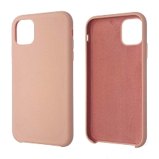 Чехол накладка Silicon Case для APPLE iPhone 11, силикон, бархат, цвет розовато бежевый