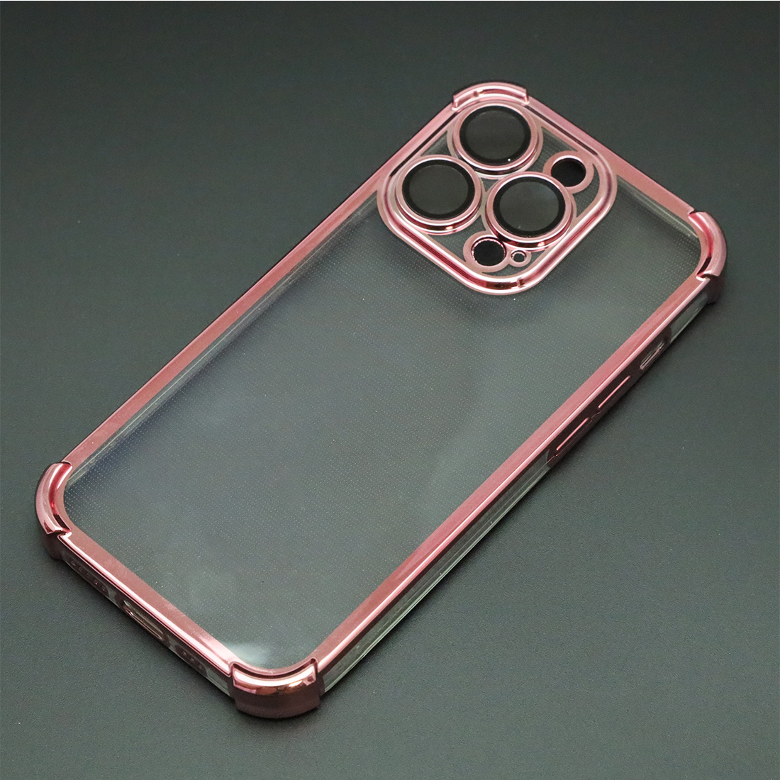 Чехол накладка для APPLE iPhone 14 Pro, силикон, защита камеры, цвет окантовки розовый