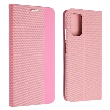 Чехол книжка MESH для XIAOMI Redmi 9T, текстиль, силикон, бархат, визитница, цвет розовый