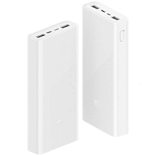 Внешний аккумулятор, Power Bank XIAOMI Power Bank 3, 20000 mAh, цвет белый Внешний аккумулятор, Power Bank XIAOMI Power Bank 3, 20000 mAh, цвет белый