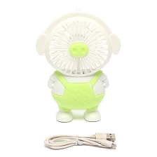 Вентилятор настольный SHUANG JIE, LED подсветка, 1200mAh, цвет бело зеленый