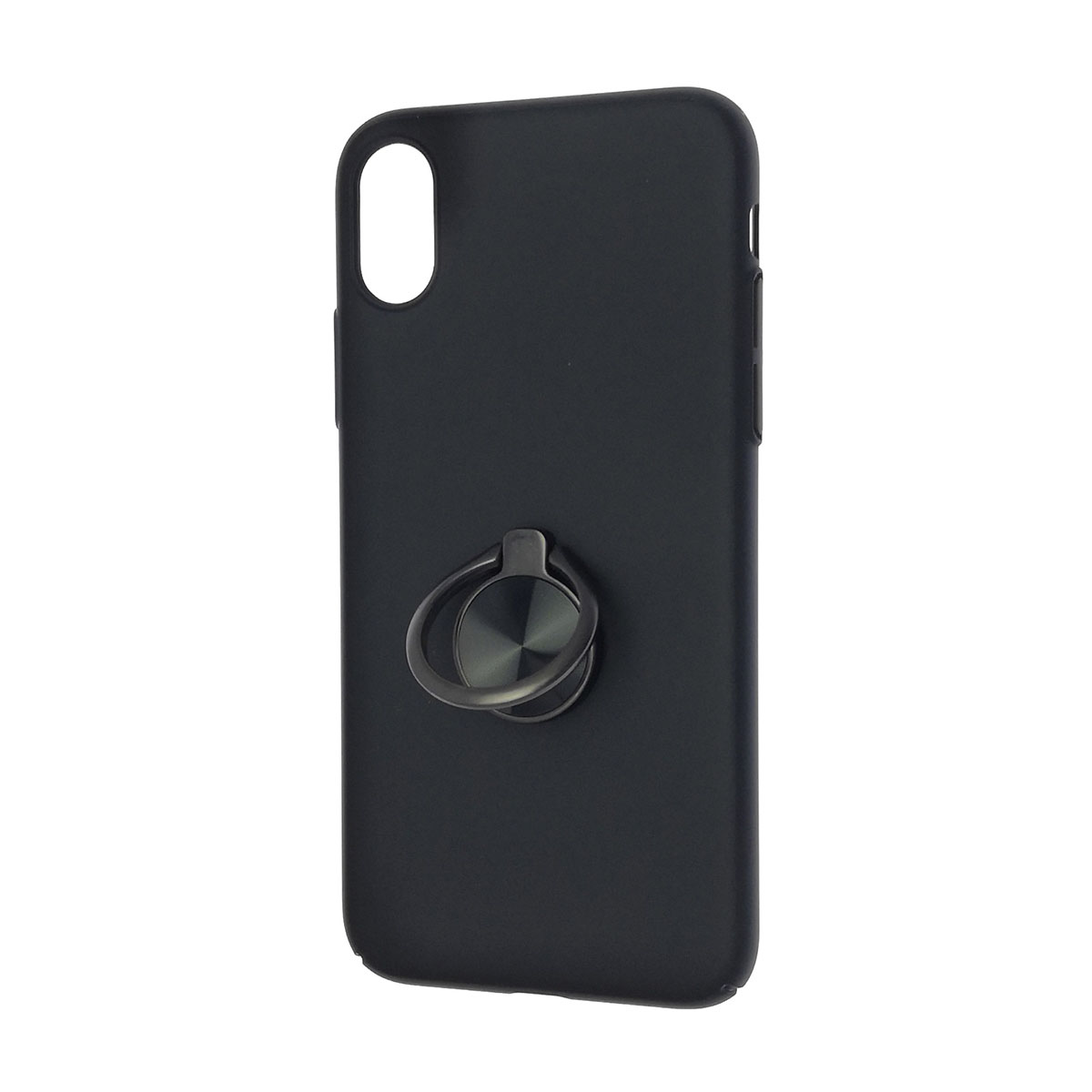 Чехол накладка BASEUS для APPLE iPhone X, силикон, кольцо держатель, цвет черный.