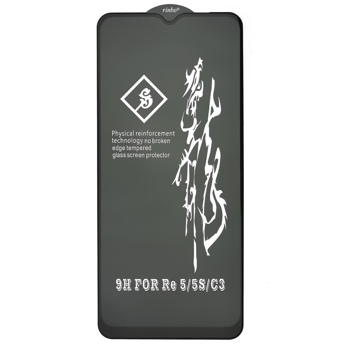 Защитное стекло 6D Rinbo для Realme 5, 5S, C3, цвет окантовки черный