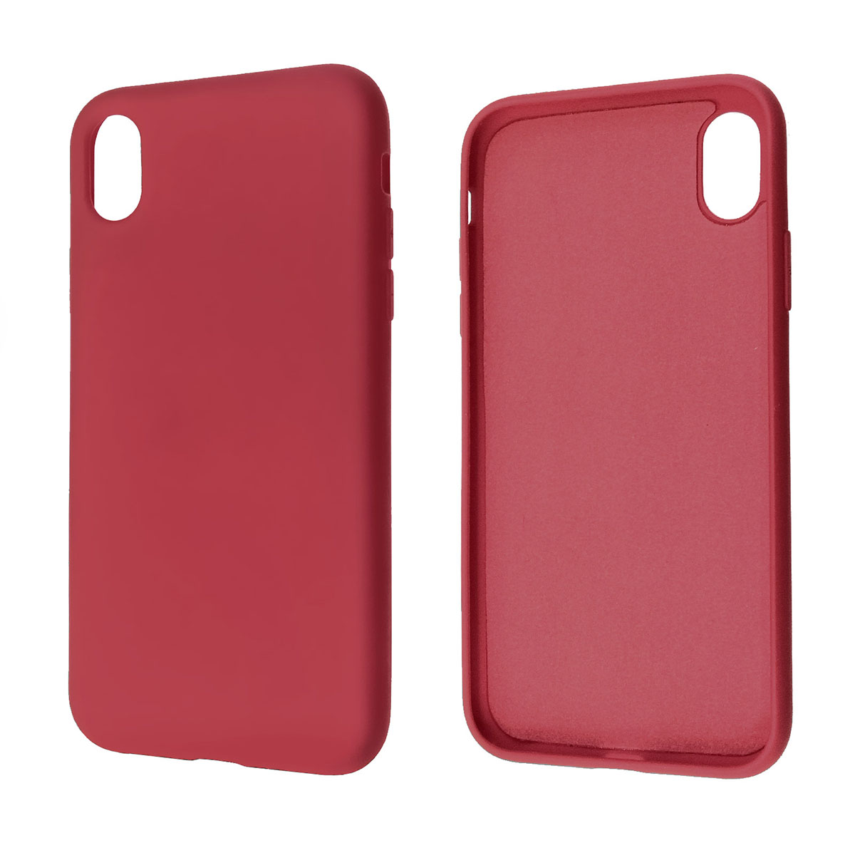 Чехол накладка NANO для APPLE iPhone XR, силикон, бархат, цвет бордовый