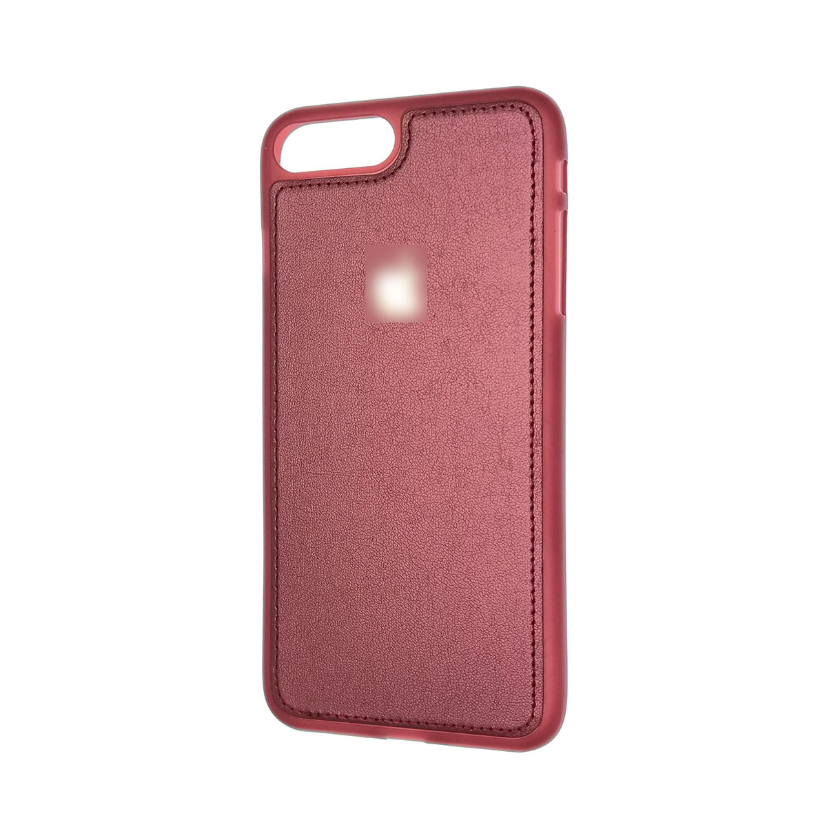 Чехол накладка для APPLE iPhone 7 Plus, 8 Plus, силикон, под кожу, с логотипом, цвет бордовый.