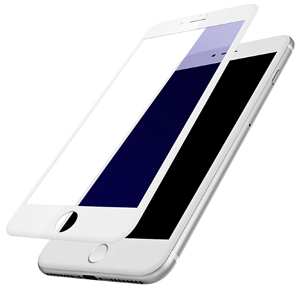 Защитное стекло Baseus Full-screen Full Coverage 3D Tempered Glass Film with Speaker Dust Protector for Apple iPhone 8 Plus / 7 Plus / 6S Plus / 6 Plus black цвет канта белый.