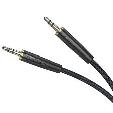 AUX кабель BOROFONE BL23, длина 1 метр, штекер подключения Jack 3.5 мм, цвет черный