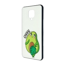Чехол накладка для XIAOMI Redmi Note 9 Pro, Redmi Note 9S, силикон, стекло, рисунок AVOCADO Oyy....