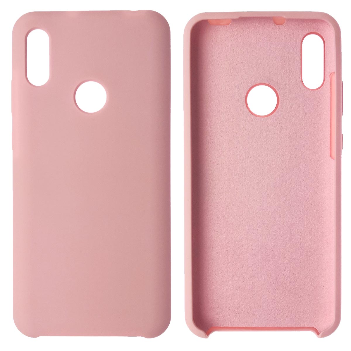 Чехол накладка Silicon Cover для HUAWEI Honor 8A, Y6 2019, силикон, бархат, цвет светло розовый.