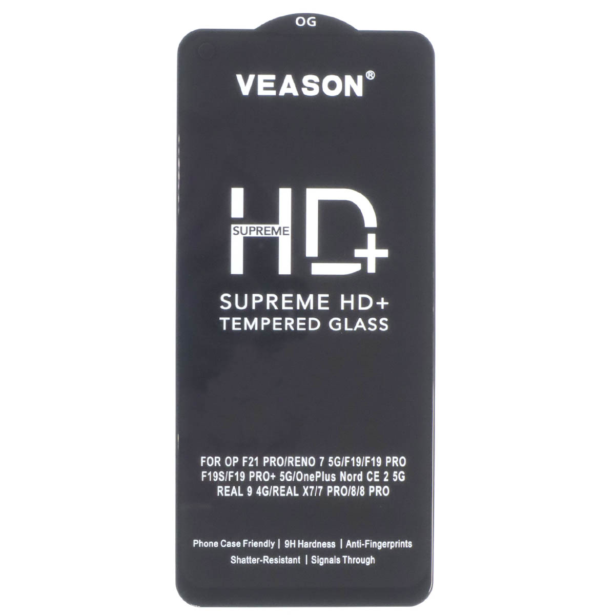 Защитное стекло VEASON HD+ для OPPO Reno 7, цвет окантовки черный