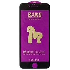 Защитное стекло BAIKO для APPLE iPhone 6, iPhone 6G, iPhone 6S, с сеточкой на динамике, цвет окантовки черный
