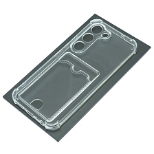 Чехол накладка CARD CASE для TECNO Spark 40 Pro 4G, защита камеры, усиленные края, силикон, отдел для карт, прозрачный