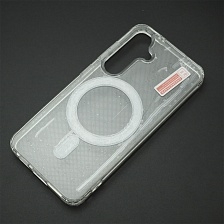 Чехол накладка Magnetic с поддержкой MagSafe для SAMSUNG GALAXY S24, GALAXY S25, силикон, цвет прозрачный