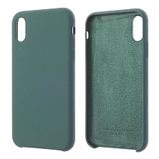 Чехол накладка Silicon Case для APPLE iPhone XR, силикон, бархат, цвет хвойный