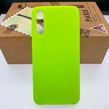 Чехол накладка Silicon Cover для SAMSUNG Galaxy A50 (SM-A505), A30s (SM-A307), A50s (SM-A507), силикон, бархат, цвет салатовый
