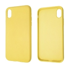 Чехол накладка NANO для APPLE iPhone XR, силикон, бархат, цвет желтый.