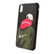 Чехол накладка для APPLE iPhone XS MAX, силикон, рисунок Suprime.