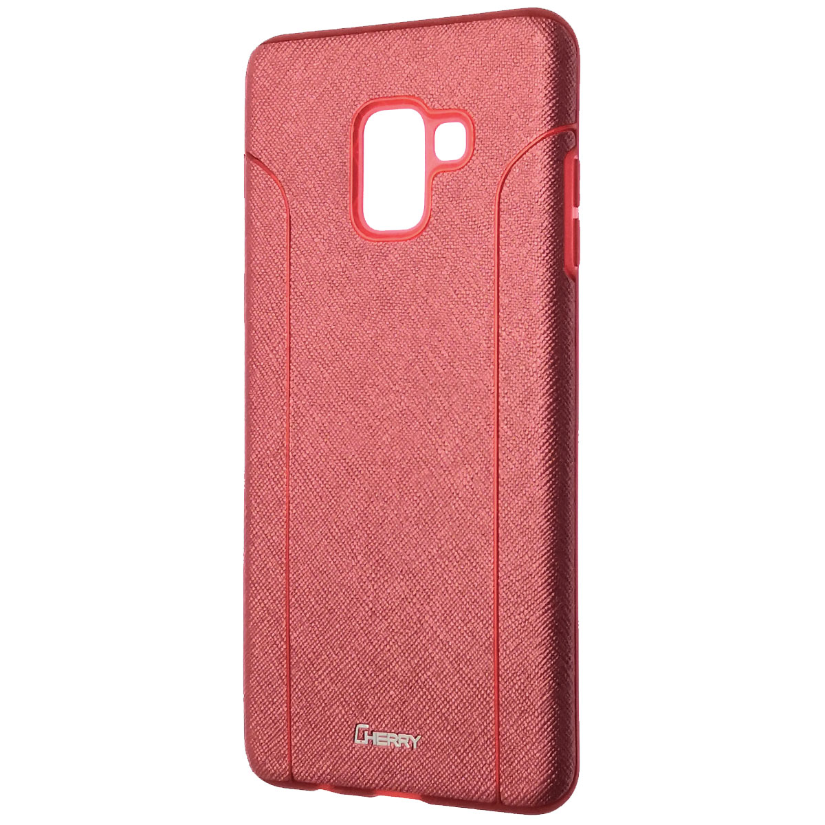 Чехол накладка Cherry II для SAMSUNG Galaxy A8 Plus 2018 (SM-A730), силикон, цвет красный