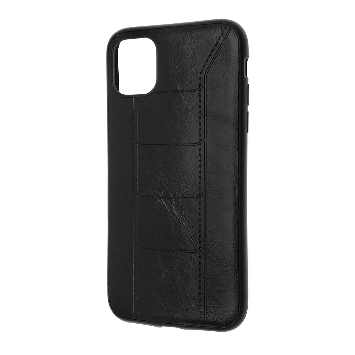 Чехол накладка R3 для APPLE iPhone 11, силикон, под кожу, цвет черный