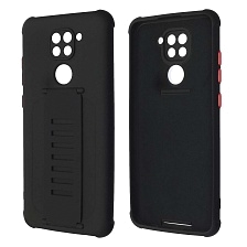 Чехол накладка LADDER NANO для XIAOMI Redmi Note 9, силикон, держатель, цвет черный