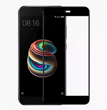 Защитное стекло 2D для XIAOMI Mi 5X чёрный кант ударопрочное.
