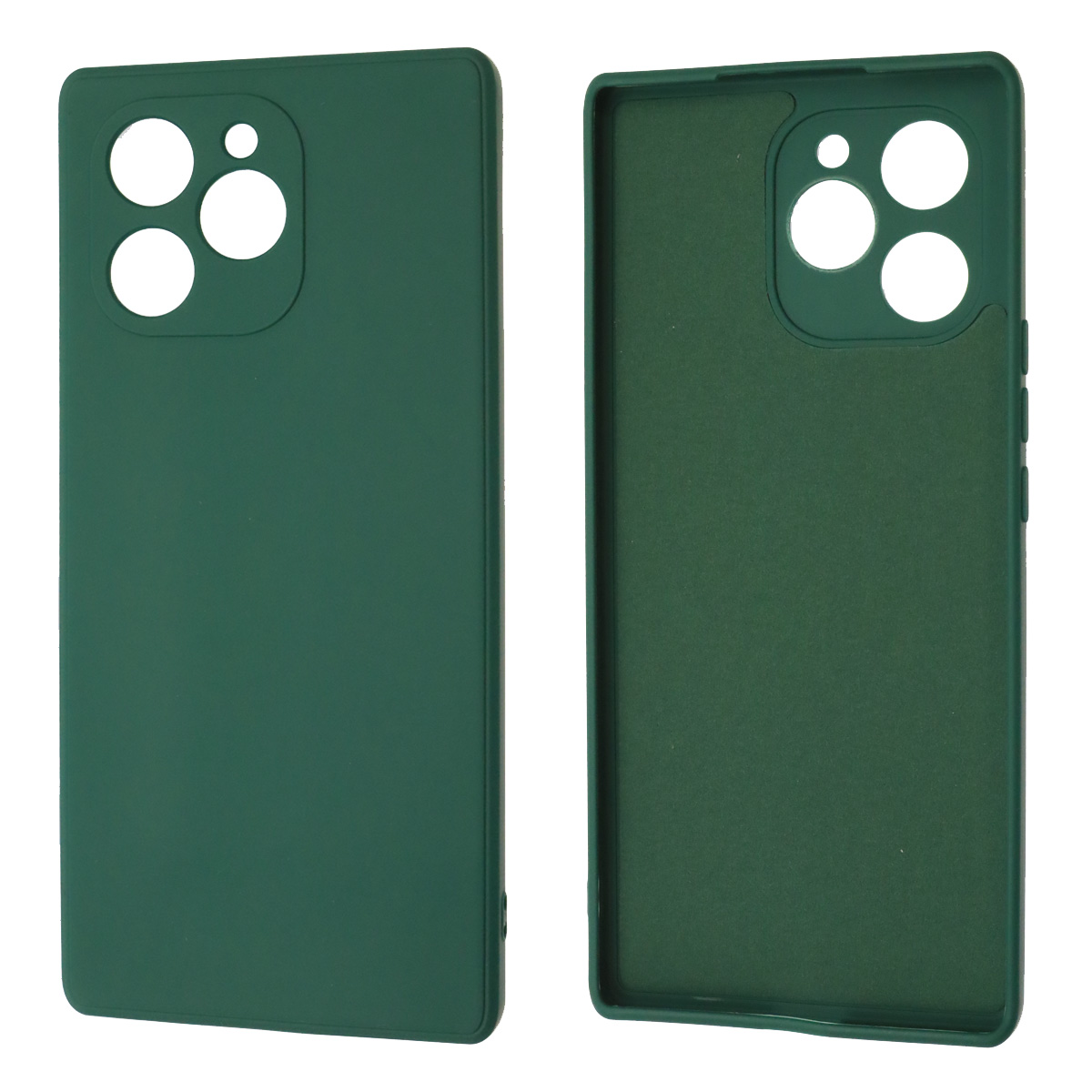 Чехол накладка для HUAWEI Honor 60 SE 5G, силикон, бархат, цвет темно зеленый