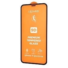 Защитное стекло 9D Lizard для APPLE iPhone X, iPhone XS, iPhone 11 Pro, цвет черный.