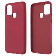 Чехол накладка NANO для SAMSUNG Galaxy M31 (SM-M315), силикон, бархат, цвет вишневый